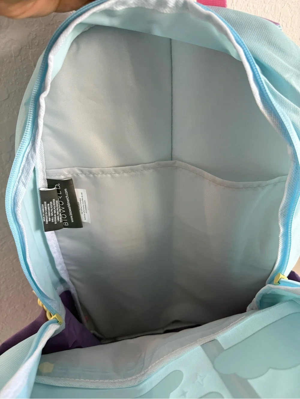 New girls Hello Kitty Pastel Blue, Purple & Pink Backpack with Matching Lunchbox